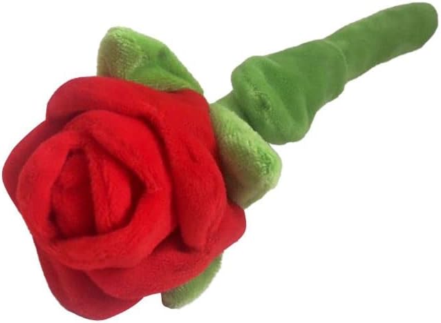 Foufit hide 'e procure o brinquedo de rosas de pelúcia floral para cães, vermelho