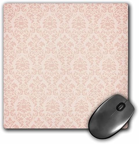 3drose llc 8 x 8 x 0,25 polegadas almofada de mouse, padrão de damasco rosa claro