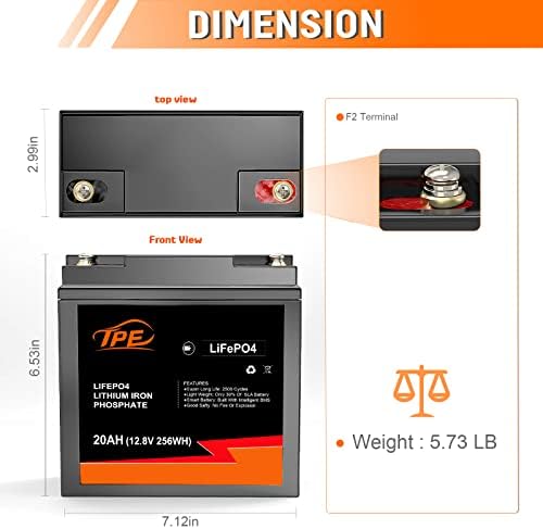 TPE Ciclo Deep LifePO4 Bateria 12V 20AH LIFEPO4 FOSFATO DE FERRO DE LITHIUM BTMS embutido BMS, bateria recarregável com