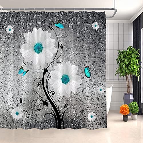 Cortina de chuveiro inspirador de citações uozxoml Rússica Provérbios de girassol rústico Cortinas de banho de tecido para decoração de banheiro com ganchos, 70 x 70