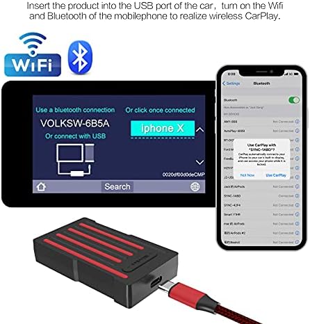 Treaslin Wireless CarPlay dongle para o suporte de carro de fábrica Controle de direção Siri Voice Control CarPlay