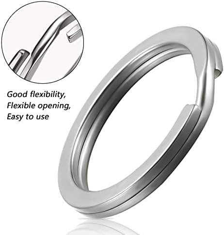 Anéis de chave de titânio de 5 pacotes anéis divididos, Keyrings divididos de 25 mm para o acessório de chaves de carro