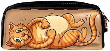 Caso de maquiagem de bolsa de gato gato estojo de lápis de zíper para crianças estampas de papelaria de bolsa