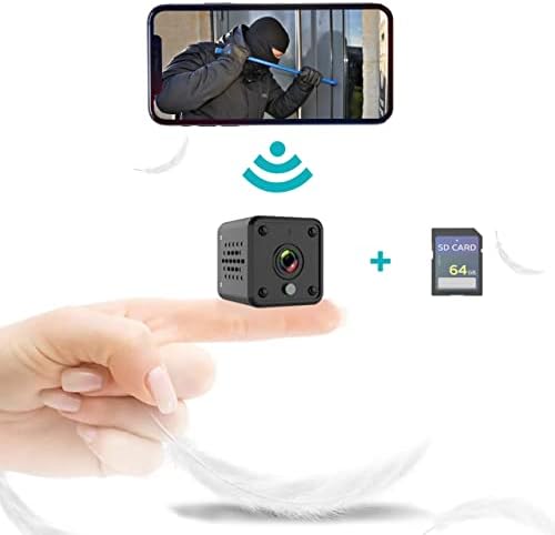 2 PCs - 1080p - 64G Câmera oculta de cartão SD para segurança doméstica, sem fio, visão noturna, pequenas câmeras de babá com aplicativo