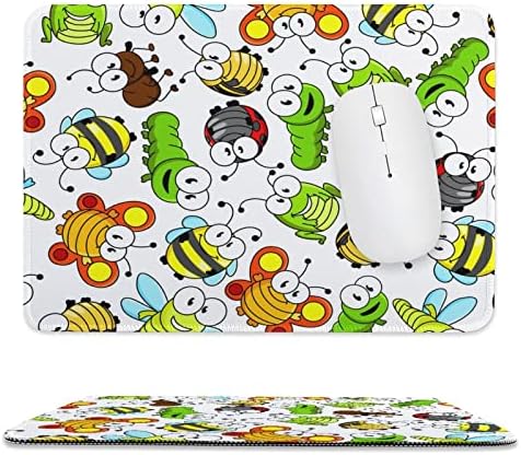 Boretas engraçadas abelhas joaninhas insetos mouse almofada com tapete de mesa costura com base de borracha não deslizante