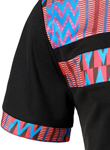 Lucmatton Men's African Pattern Impresso Camise