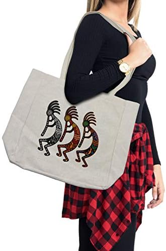 Bolsa de compras retrô de Ambesonne, arte de fertilidade inspirada em impressão de ilustração de design atemporal, bolsa reutilizável