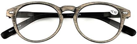 Qi canção retro madeira impressão oval quadro de óculos de leitura unissex de qualidade