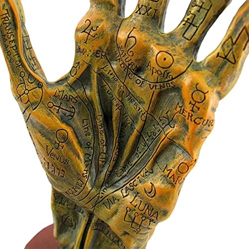 MEPERPER PALM LEITURA Mão 5x4x11, decoração de mão, escultura à mão de palmilha, decoração de casa gótica