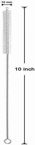 Pincel de limpador de palha comprido para palha do copo, limpadores de tubos se estendem de 10 polegadas x 2/5in diam,