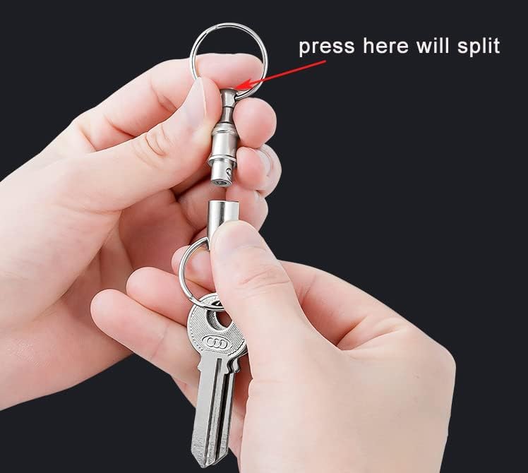 Pinenjoy 10pcs Release rápida Chave de chave destacável Puxar os anéis de chave pesada Dual Dual Snap Snap Lock String