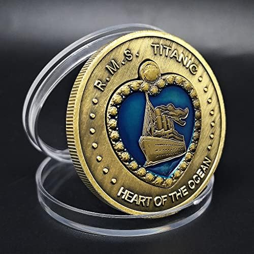 Coleção de moedas comemorativas de navio Titanic Heart of the Sea Coin