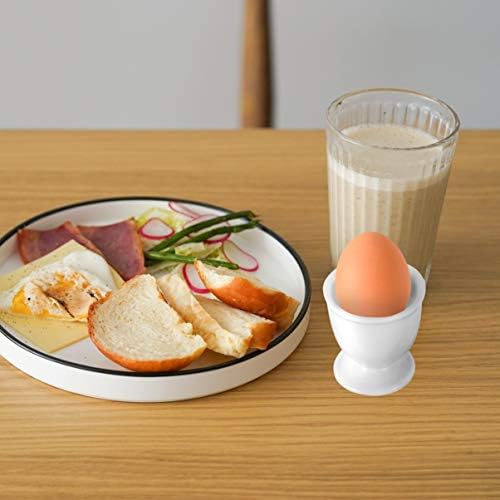 Doitool ovo xícara de 3pcs Cerâmica Copo de ovo branco Portão de ovo de ovo de café da manhã ovo cozido estábulo para café