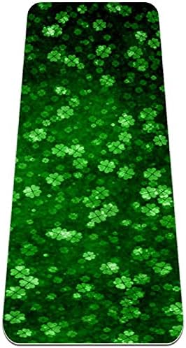 Siebzeh St Patricks Dia Clover Verde Folha Premium de Yoga Espessista MAT ECO Amigo da Rubber e Fitness Non Slip tape