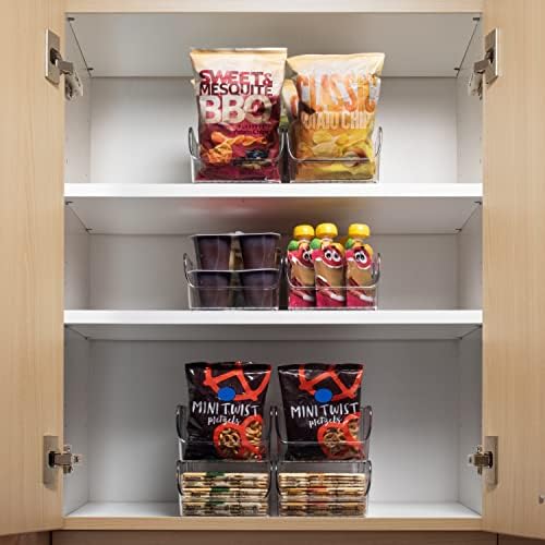 Clearspace Plastic Pantry Organiza e caixas de armazenamento com divisórias - organização de cozinha perfeita ou armazenamento de cozinha - organizador de geladeira, caixas de organizadores de geladeira, organizadores de gabinete