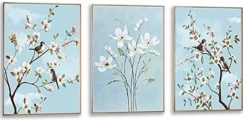 Instarry 5D Diamond Painting Kits Drill Full Triptych Birds and Flowers Rhinestones Bordado Decoração de parede para quarto Kit de arte da sala de estar 59,1x23,6 polegadas