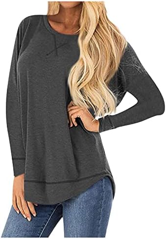Suéter feminino lmzaren plus size suéter casual de moda sólida redonda de pescoço t camisetas outono e moletons de inverno