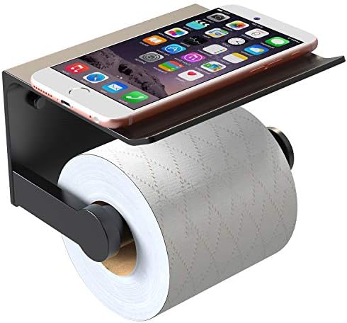 Porta de papel higiênico vdomus com suporte para telefone, à prova de ferrugem de alumínio, fáceis de parede montada com encerramento