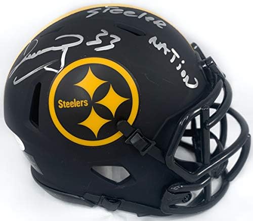 Merrill Hoge autografado assinado assinado Eclipse Mini capacete Pitt Steelers JSA