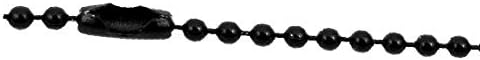 X-dree preto aço inoxidável Ball Chain ChainChain de 2,4 mm de diâmetro de 20 polegadas de comprimento 5pcs (Cadena
