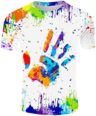 Camiseta de verão masculina de niuqi com pescoço redondo de manga curta Blue Flame 3D Top impressa