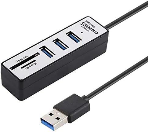 Luokangfan Llkkff Multi Hub Expansion Hubs USB 2 em 1 TF/SD Card Reader + 3 x portas USB 3.0 para USB 3.0 Conversor de cubo, comprimento do cabo: 26cm