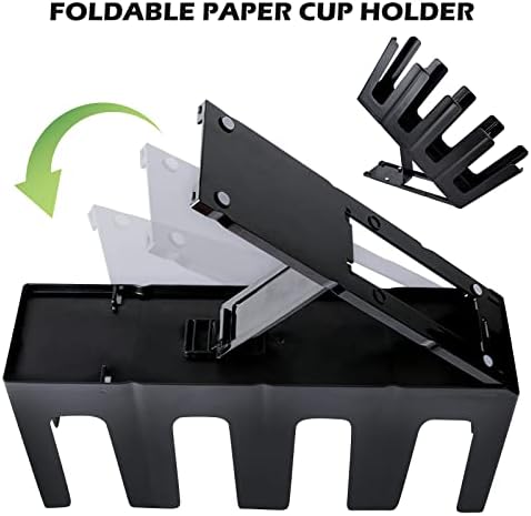 Copo de papel e suporte de tampa: Organizador de porta de café ajustável, suporte de copo descartável de 4 compartimento com