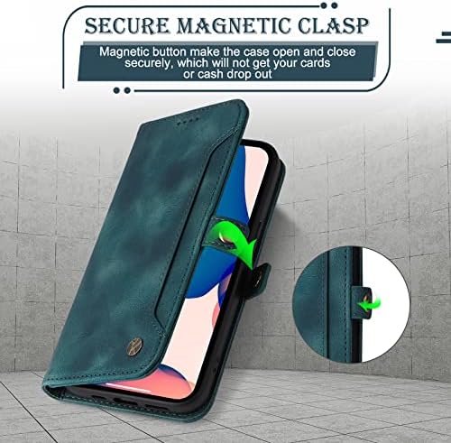 Caixa Galafu Compatível com o iPhone 11, Case de fólio de couro PU, capa de carteira à prova de choque TPU com slots de cartão
