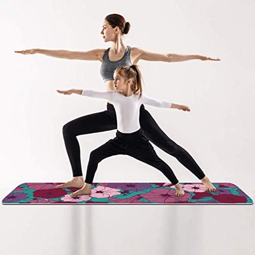 UNICEY GRESSO EXERCÊNCIO NÃO SLIP SLIP e Fitness 1/4 de tapete de ioga com Petúnia Flowers Print for Yoga Pilates &