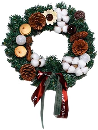 Sdfgh Christmas Wreath pendente Feliz Natal Porta da frente Decoração da parede de pinheiro artificial Wrinal