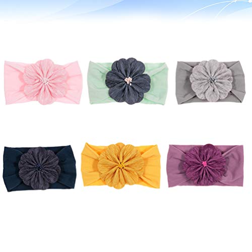 Kesyoo Flor Hair Acessórios para cabelos Acessórios para cabelos 6pcs Bandas de cabeça recém -nascidas faixas de cabelos de flor