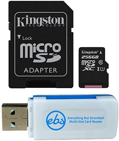 Kingston 128GB SDXC Micro Canvas Selecionar cartão de memória e adaptador Funciona com o pacote de telefone celular Samsung Galaxy A50, A40, A30 com 1 e tudo, menos Stromboli Microsd e SD Card Reader