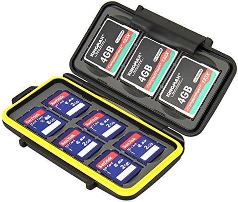 JJC MC-SD6CF3 Robagem da caixa de cartão de memória resistente à água se encaixa em cartões 3x CF / 6x SD, preto
