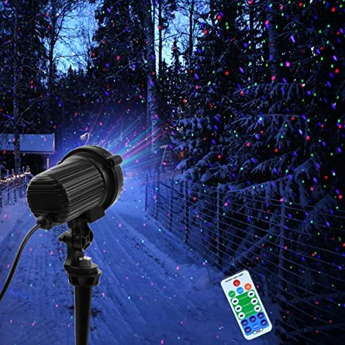 Luzes de Natal a laser, projetor de luzes a laser de jardim ao ar livre, gipsophila móvel 3 cor azul verde vermelho, prova