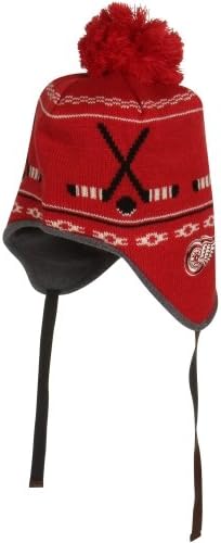 Detroit Red Wings String Knit CCM Hat com Pom & Tassels - Vermelho