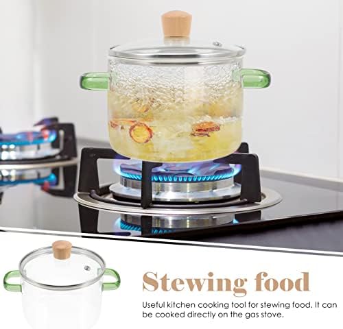 Ponto de cozinha de bola de cozinha de cozinha de fio com capa com tampa, panela transparente para fogão, vasos de cozinha para