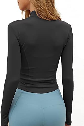 Grajtcin Lightweight Athletic Cropped Workout Jacket for Women Compreen Running Jackets for Women Slim Fit Gym Yoga Top