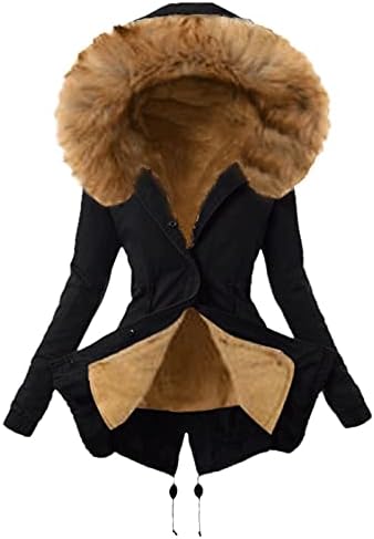 Jaqueta Nokmopo Mulhers Coat de Ladies Womens Inverno A quente de jaqueta longa e espessa com capuz casacos de inverno feminino