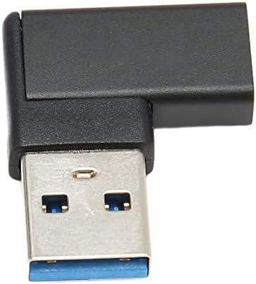 Jopwkuin ângulo reto USB para USB C Adaptador, conector pequeno 90 graus USB3.0 A TO USB C ADAPTADOR BLACK Plug and Play para laptops