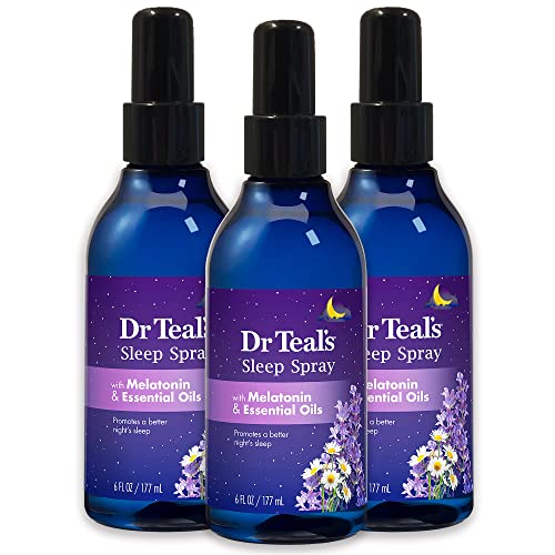 Spray de sono do Dr. Teal, melatonina e óleos essenciais, 6 fly oz e banho de espuma com sal puro epsom, melatonina sono com mistura