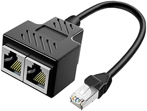 Ethernet Splitter 1 a 2 RJ45 Adaptador de rede, adequado para a caixa de computador/roteador/rede com interface RJ45, compatível