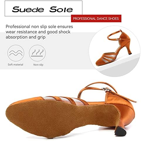 Sapatos de dança latina de cetim feminino de dkzsyim perto de salão de salão de salão de salão de baile, modelo YCL189