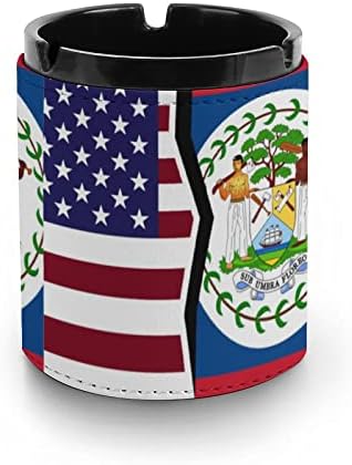 American e Belize Flag Ashtray para Cigarro Cigarro Titular de cinzas modernas Decoração de bandeja de cinzas de mesa