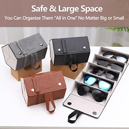 Óculos de sol Organizador de casos para homens mulheres, óculos dobráveis ​​Organizador de armazenamento de caixa de viagem pendurável