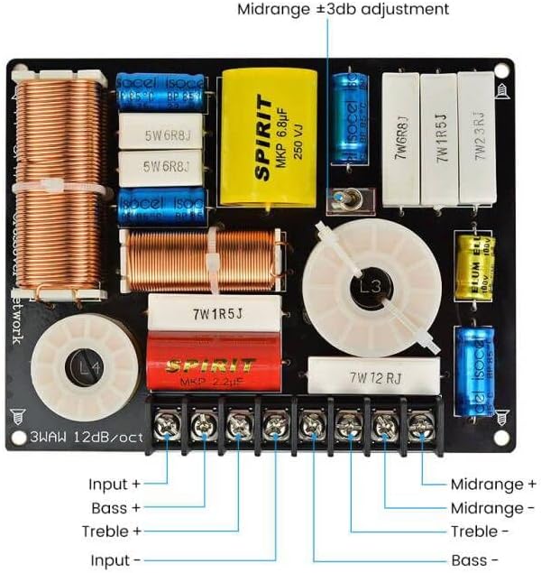 Espesso 280w 3 vias de áudio crossover trible+ midrange+ bass Independent filtro divisor de frequência para falante diy