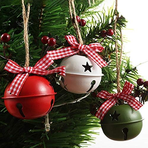 Linrus 6pcs Jingle Bells Christmas Bell Metal Bell Ornament Pinging Pinging para Decorações de Natal Festa de Ano Novo