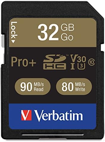 Verbatim 256GB Pro Plus 600X SDXC Memory Card, UHS-I V30 U3 Classe 10