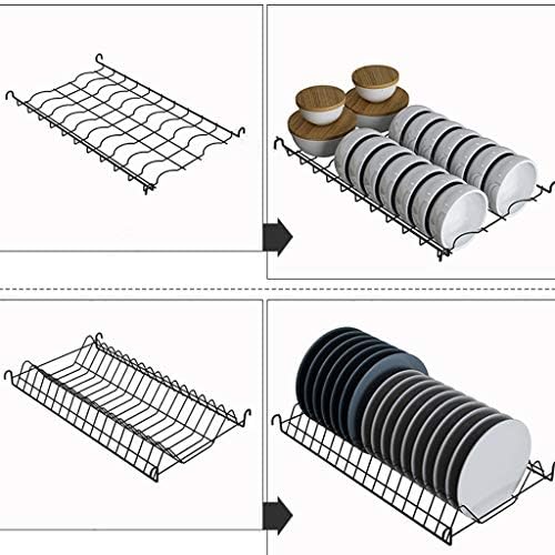 Rack de secagem de pratos de aço inoxidável na pia, rack de prato de 2 camadas com picada de utensílios de cozinha de grade de placas de tábua