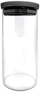Nerthus Caixa de armazenamento de alimentos de vidro cilíndrico, cristal, 900 ml