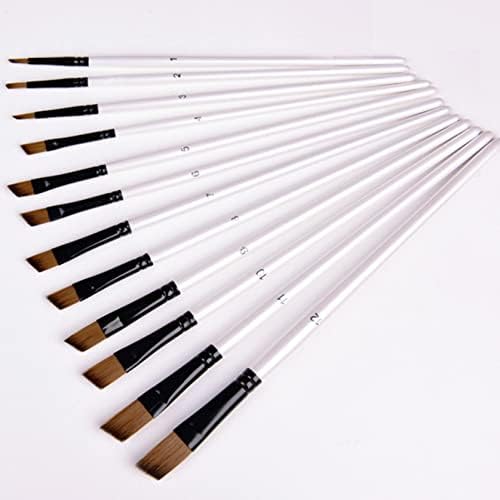 12 PCs/lote de madeira Handle nylon pincel caneta conjunto de tinta aquarela de óleo Supplies de desenho de aquarela